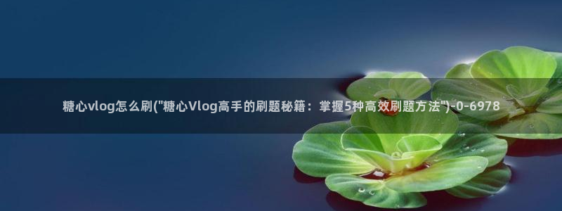糖心vlog没有线路：糖心vlog怎么刷